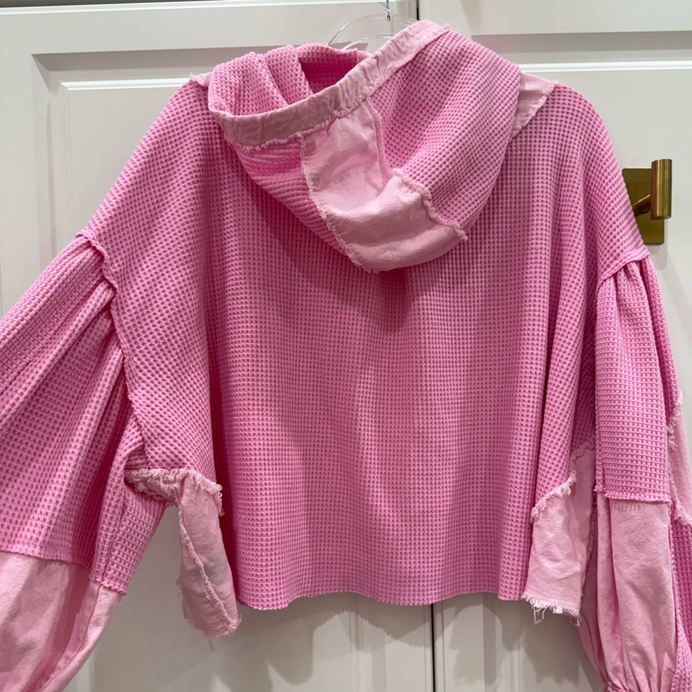 POL Pink Waffle Knit Bomber Jacket - Picture 11 of 11